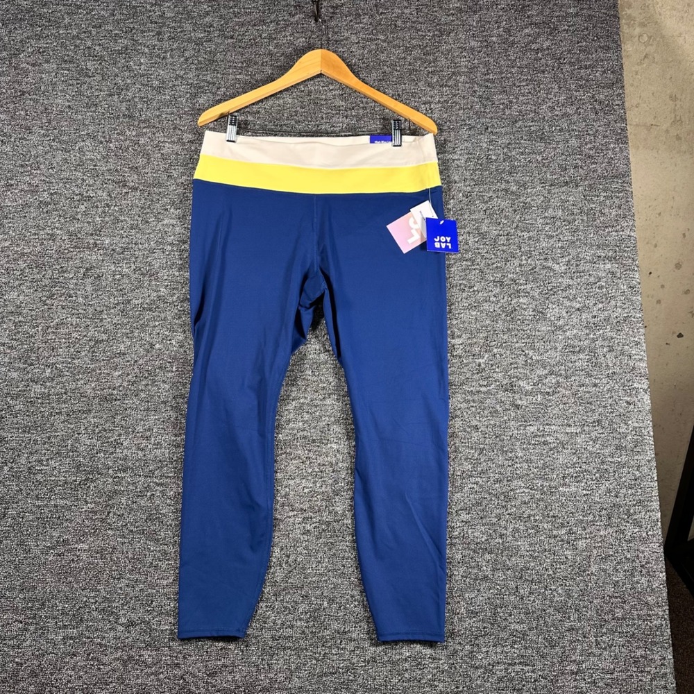 JoyLab Womens High-Rise Leggings Navy Peony Colorblock XXL New Tags